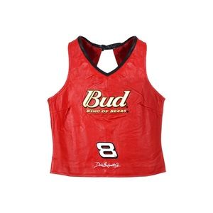 NWT Vintage Dale Earnhardt Jr. Budweiser Nascar Red Leather Top